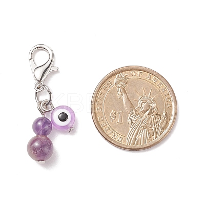 Gemstone Beaded Gourd Feng Shui Pendant Decorations HJEW-JM00698-1
