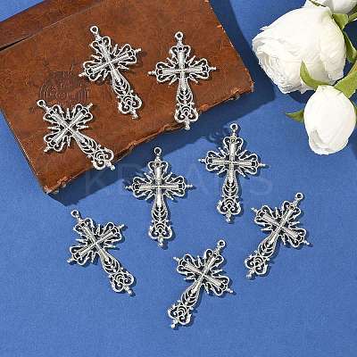 Tibetan Style Zinc Alloy Big Pendants X-TIBEP-R334-117AS-RS-1