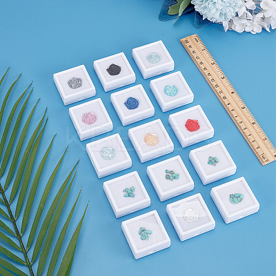 15Pcs Clear Window Plastic Loose Diamond Boxes OBOX-HY0001-02A-1