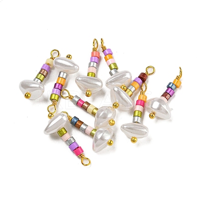 ABS Plastic Imitation Pearl Pendants KK-C046-01C-1