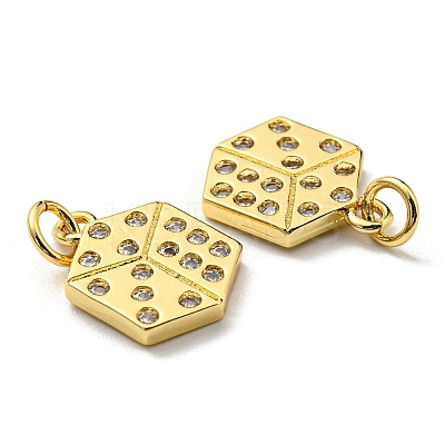Brass with Cubic Zirconia Pendants KK-K341-19B-G-1