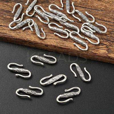 20Pcs Tibetan Style Alloy S-Hook Clasps TIBE-YW0002-04AS-1