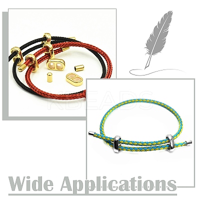 DIY Brass Cord Ends & Silicone Slide Charms Findings Kits KK-CJ0003-51-1