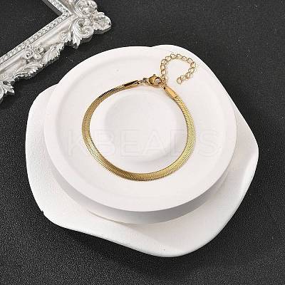 304 Stainless Steel Herringbone Chains Bracelet for Men Women BJEW-D450-01G-02-1