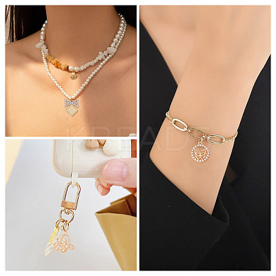 24Pcs 6 Styles Alloy Crystal Rhinestone Pendants FIND-TA0006-20LG-1
