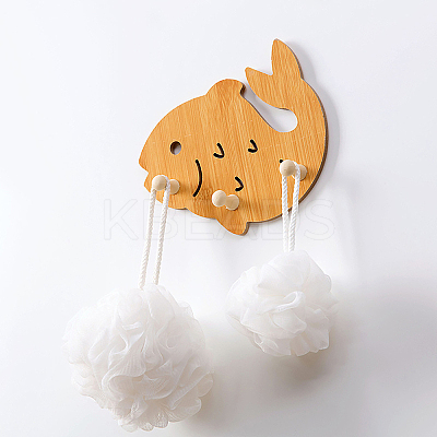 Wood Wall Mounted Hook Hangers HJEW-CN0001-10-1
