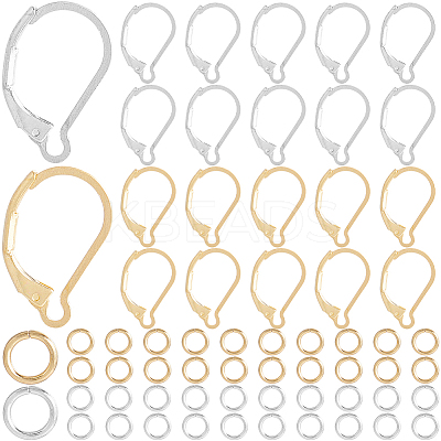 80Pcs 2 Color 304 Stainless Steel Leverback Earring Findings STAS-SP0001-19-1