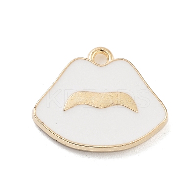 Light Gold Plated Alloy Enamel Pendants ENAM-M219-04KCG-1