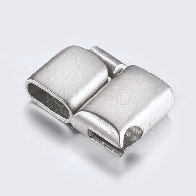 Tarnish Resistant 304 Stainless Steel Magnetic Clasps with Glue-in Ends STAS-P181-25P-1