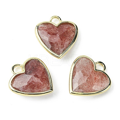 Natural Red Strawberry Quartz Pendants G-O204-01G-1