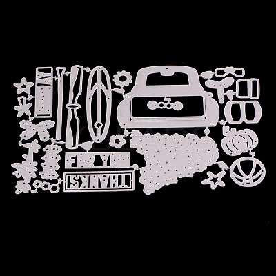 Christmas Theme Car Frame Carbon Steel Cutting Dies Stencils DIY-F028-06-1