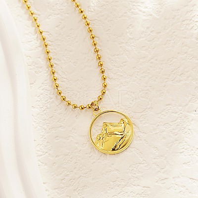 Mountain 304 Stainless Steel Pendant Necklace with Cuban Link Chains AM9277-1-1
