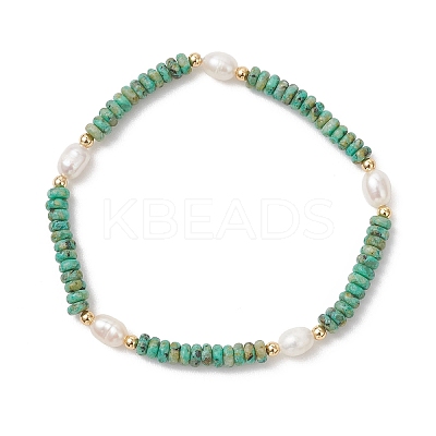 Natural Sesame Jasper & Cultured Freshwater Pearl Beads Beaded Stretch Bracelets for Women BJEW-JB13322-02-1