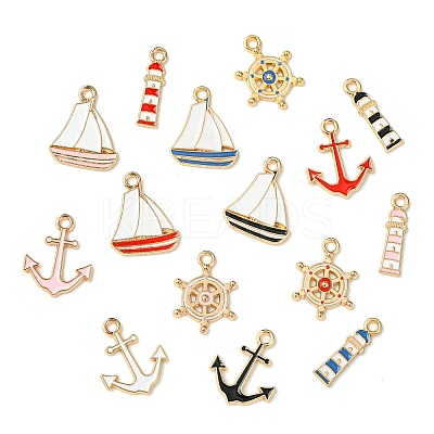 85Pcs 17 Styles Nautical Theme Alloy Enamel Pendants FIND-CJ0003-43-1
