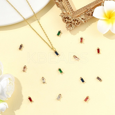 14Pcs 7 Colors Transparent Glass Charms GLAA-YW0004-25-1