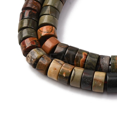 Natural Polychrome Jasper/Picasso Stone/Picasso Jasper Beads Strands G-Z006-C42-1