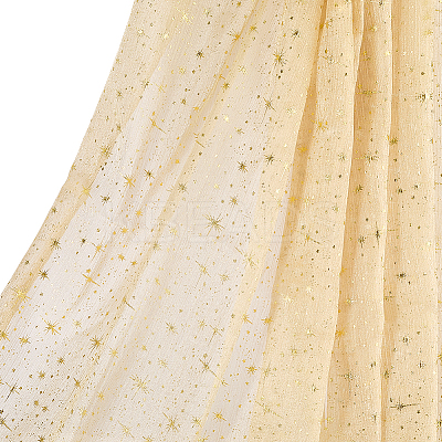 2M Star Pattern Polyester Gold Stamping Fabric AJEW-WH0061-035B-1