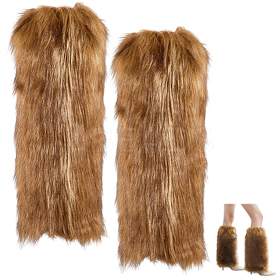 Polyester Imitation Fox Hair Boot Cover AJEW-WH20130-37A-1