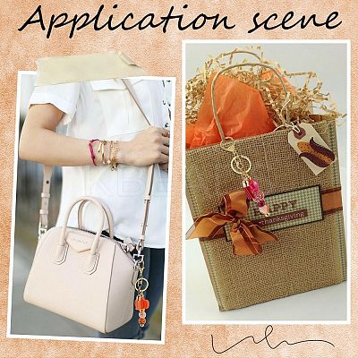 DIY Iron Beadable Bar Keychain Making Kit for Thanksgiving Day DIY-SC0025-17-1