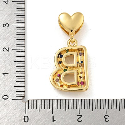 Brass Micro Pave Colorful Cubic Zirconia Pendants KK-P281-01G-B-1