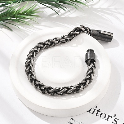 304 Stainless Steel Wheat Chains Bracelets for Women Men BJEW-A031-04D-AS-1