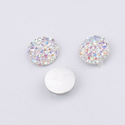 Druzy Resin Cabochons LS-RESI-WH0026-03A-06-1