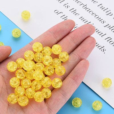 Transparent Crackle Acrylic Beads MACR-S373-66C-N16-1
