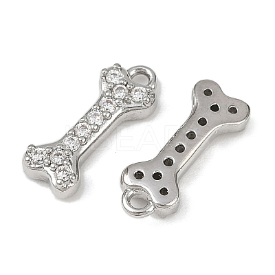 Brass Micro Pave Clear Cubic Zirconia Pendants KK-L238-03P-1