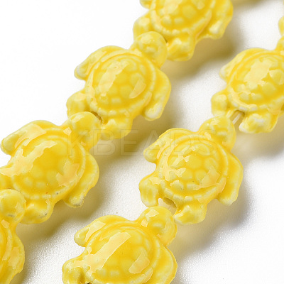Glazed Porcelain Beads PORC-Q265-007B-1