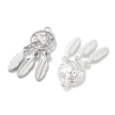 Rack Plating Alloy Rhinestone Pendants PALLOY-F311-19P-01-1