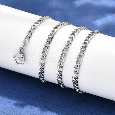Tarnish Resistant Men's 304 Stainless Steel Curb Chain Necklaces STAS-O037-65P-1