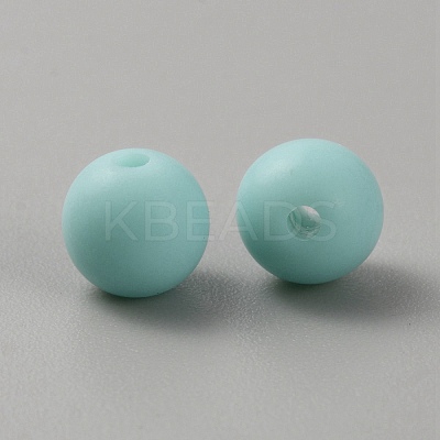 Acrylic Frosted Round Beads FACR-WH0001-06A-16-1