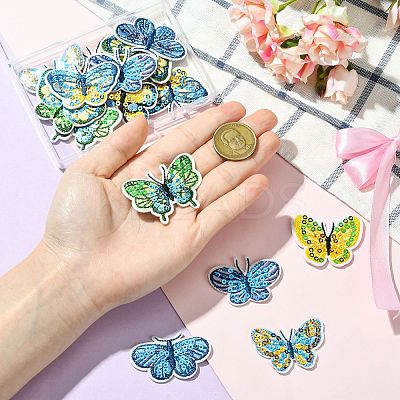 16Pcs 8 Styles Polyester Iron on Clothing Patches PATC-CJ0001-05-1