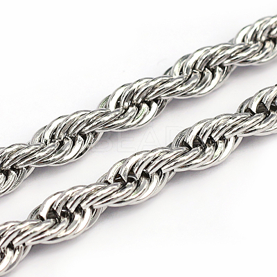 Tarnish Resistant 304 Stainless Steel Rope Chains CHS-O005-43B-1