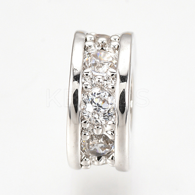 Brass Micro Pave Cubic Zirconia Beads ZIRC-Q013-141P-1
