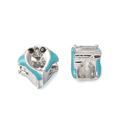 Rack Plating Alloy Enamel European Beads PALLOY-S189-44P-1