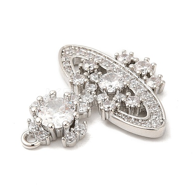 Rack Plating Brass Pave Cubic Zirconia Pendants KK-R150-05P-1