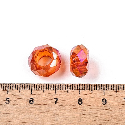 Baking Paint Transparent Glass European Beads GPDL-N005-C14mm-A02-1