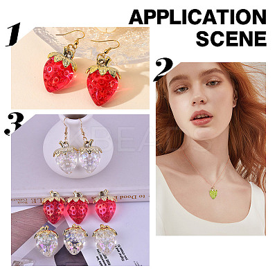 10PCS 5Colors Transparent Acrylic with Alloy Pendants TACR-AR0001-20-1