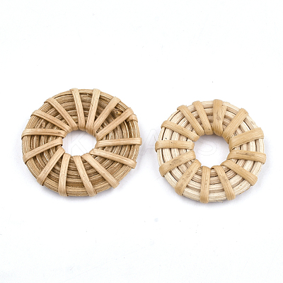 Handmade Reed Cane/Rattan Woven Linking Rings WOVE-T005-14A-1