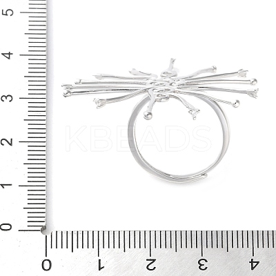 Rhodium Plated 925 Sterling Silver Adjustable Ring Components for Women STER-M092-08P-1