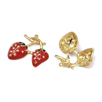 Strawberry 304 Stainless Steel Enamel Pendants STAS-L290-21E-G-1