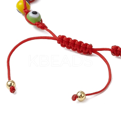 Adjustable Lanmpword Evil Eye Braided Bead Bracelet BJEW-JB11059-02-1