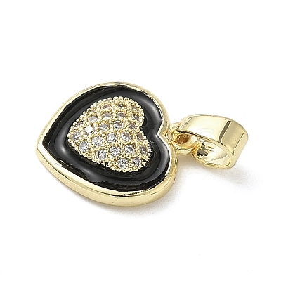 Brass Micro Pave Cubic Zirconia Enamel Pendants KK-L248-21G-1