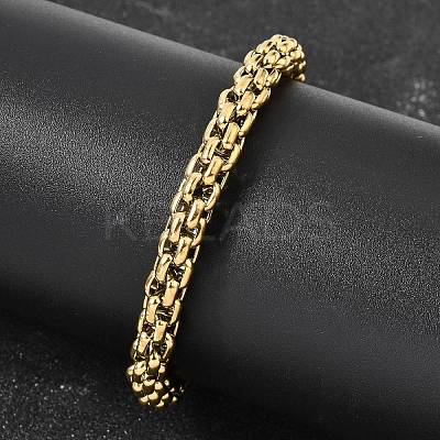 304 Stainless Steel Box Chian Bracelets for Women Men BJEW-K305-13G-1