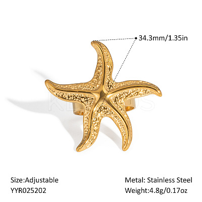 Ocean Themes Stainless Steel Adjustable Finger Rings for Women VG5206-1-1
