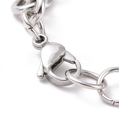 Tarnish Resistant 304 Stainless Steel Rolo Chain Bracelets BJEW-F433-01P-1