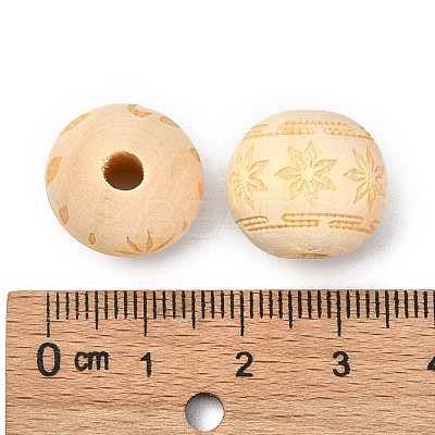 Unfinished Natural Wood European Beads X-WOOD-T025-001-LF-1