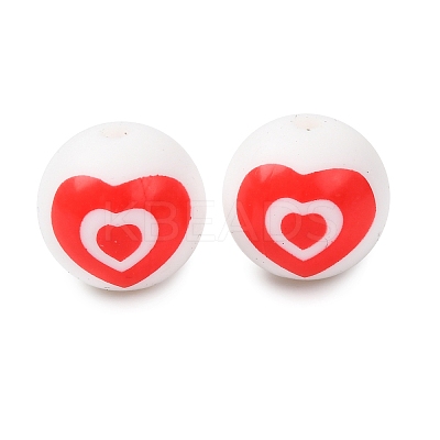 Food Grade Eco-Friendly Printed Silicone Beads SIL-A013-01A-14-1