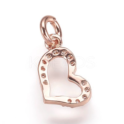 Brass Micro Pave Cubic Zirconia Pendants ZIRC-K070-39-1